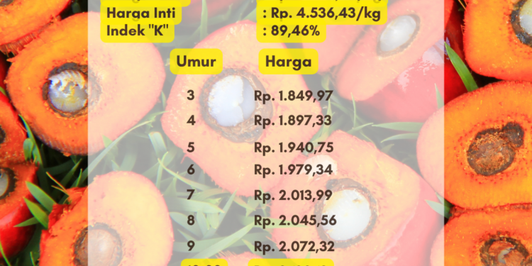 Harga TBS Sumsel Periode 1 Juni 2023